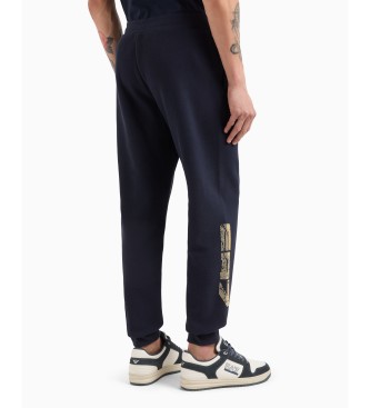 EA7 Tracksuit broek Graphic Series in marineblauw katoen