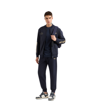 EA7 Tracksuit broek Graphic Series in marineblauw katoen