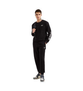 EA7 Tracksuit bottoms Graphic Series in black cotton