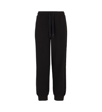 EA7 Tracksuit bottoms Graphic Series in organic cotton and stretch modal black