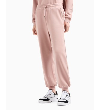 EA7 Precious tracksuit bottoms in stretch modal blend pink