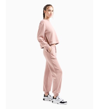 EA7 Precious tracksuit bottoms in stretch modal blend pink