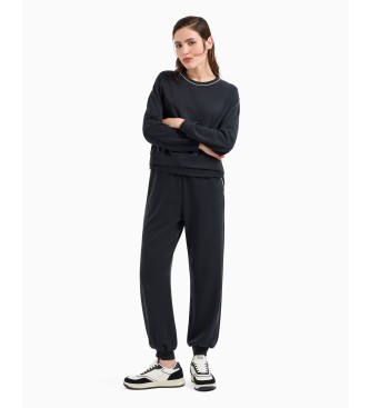 EA7 Precious zwarte stretch joggingbroek van modalmix