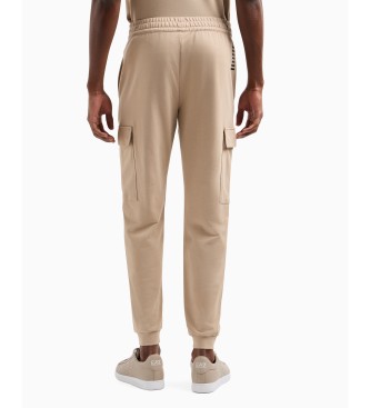 EA7 Pantaloni cargo in cotone beige Core Indeity