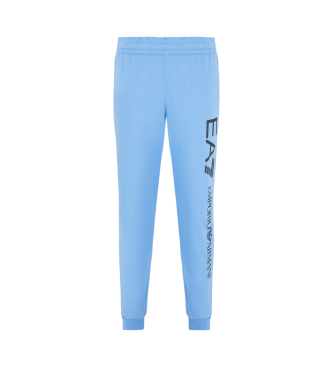 EA7 Logo Series blaue Trainingshose aus Baumwolle