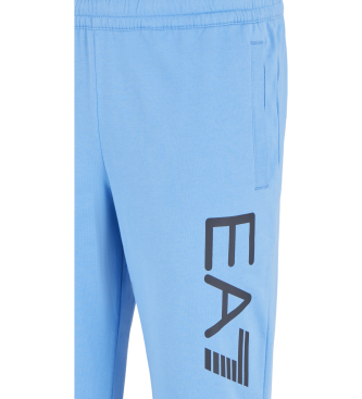 EA7 Logo Series blaue Trainingshose aus Baumwolle