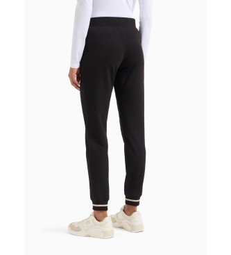 EA7 Pantaloni della tuta Core Lady in cotone elasticizzato Neri