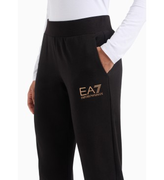 EA7 Pantaloni della tuta Core Lady in cotone elasticizzato Neri