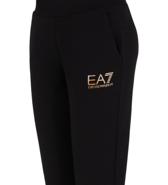 EA7 Pantaloni della tuta Core Lady in cotone elasticizzato Neri