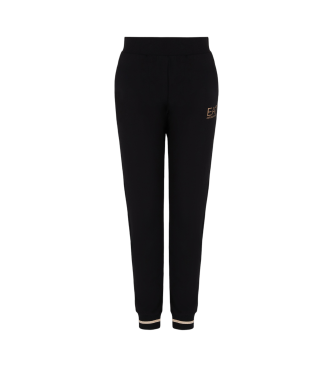 EA7 Pantaloni della tuta Core Lady in cotone elasticizzato Neri