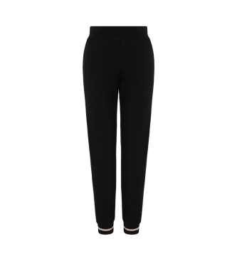 EA7 Pantaloni della tuta Core Lady in cotone elasticizzato Neri