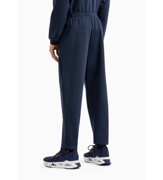 EA7 Pantaloni sportivi Gold Label in tessuto tecnico stretch blu navy