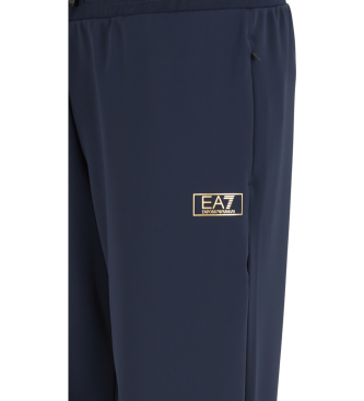 EA7 Pantaloni sportivi Gold Label in tessuto tecnico stretch blu navy