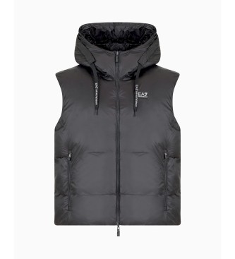 EA7 Reversible hooded waistcoat with black maxilogotype