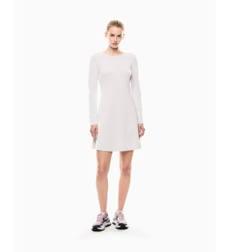 EA7 Off-white Precious Kleid aus einer Modalmischung in Interlock-Optik