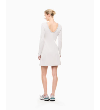 EA7 Off-white Precious Kleid aus einer Modalmischung in Interlock-Optik