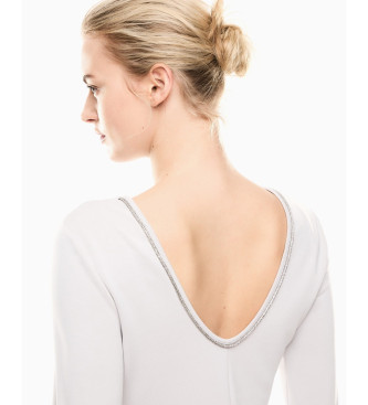 EA7 Off-white Precious Kleid aus einer Modalmischung in Interlock-Optik