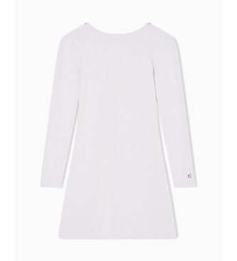 EA7 Off-white Precious Kleid aus einer Modalmischung in Interlock-Optik