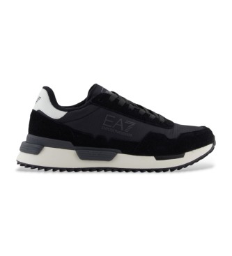 EA7 Tnis de couro vintage preto