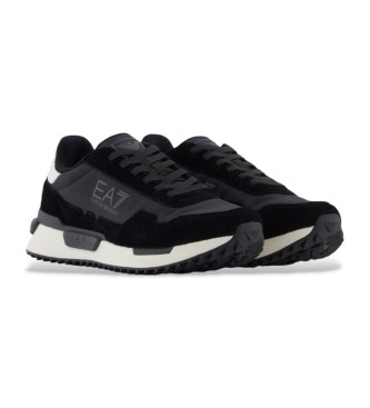 EA7 Tnis de couro vintage preto