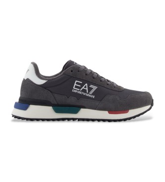 EA7 New Heritage Leren Sneakers grijs