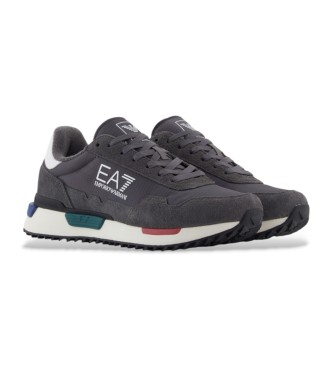 EA7 New Heritage Leren Sneakers grijs