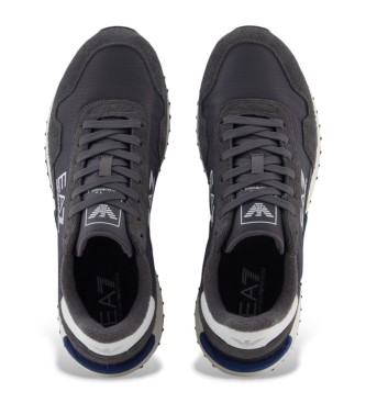 EA7 New Heritage Leren Sneakers grijs