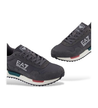 EA7 New Heritage Leren Sneakers grijs
