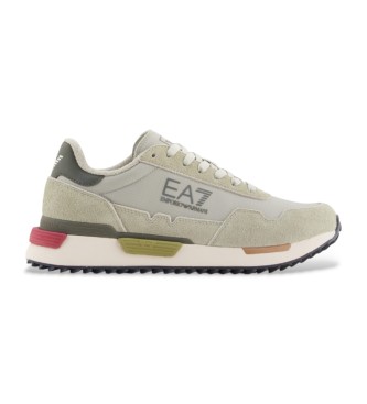 EA7 Tnis de couro vintage bege