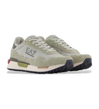 EA7 Tnis de couro vintage bege