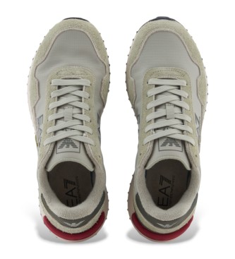 EA7 Tnis de couro vintage bege