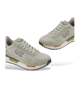 EA7 Tnis de couro vintage bege