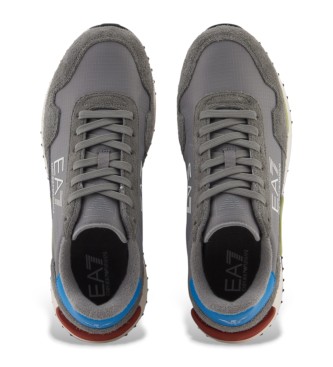 EA7 Tnis de couro cinzento vintage