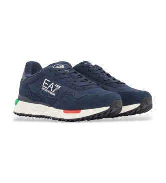 EA7 Vintage Navy Leren Sneakers