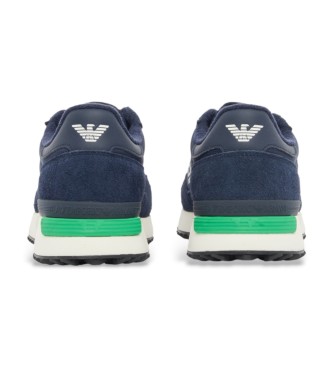EA7 Vintage Navy Leren Sneakers