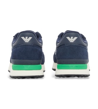 EA7 Vintage Navy Leren Sneakers