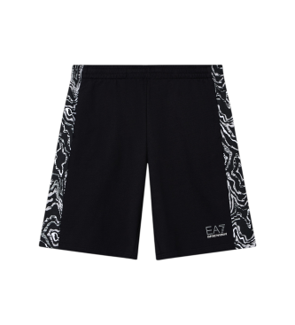 EA7 Bermudashorts i ren bomull Visibility svart