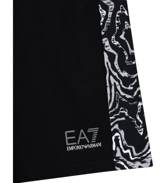 EA7 Bermudashorts i ren bomull Visibility svart