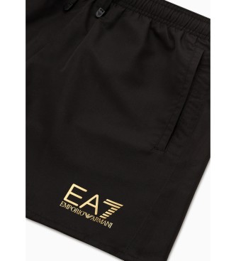 EA7 Črni kopalni kostum srednje dolžine