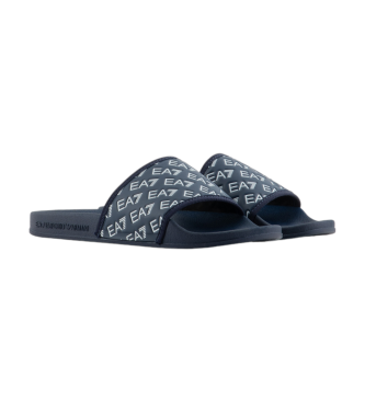 EA7 Watersport all-over teenslippers zwart