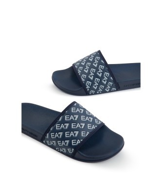 EA7 Watersport all-over teenslippers zwart