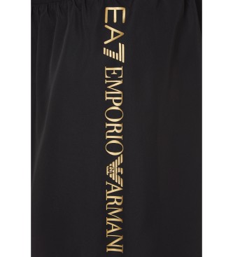 EA7 Costume da bagno boxer sportivo con logo esteso nero