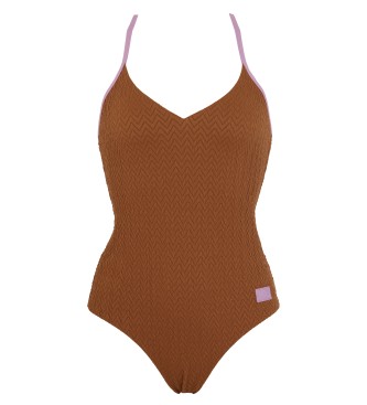 EA7 Športni plavalni kostum Bw Premium rjave barve