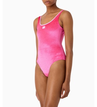 EA7 Pink Velour swimming costume