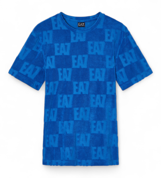 EA7 T-shirt monogramme sports nautiques turquoise
