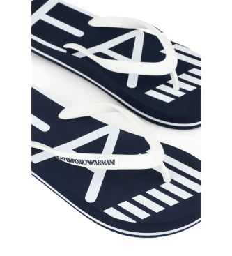 EA7 Flip Flops aus Gummi mit marineblauem Logo