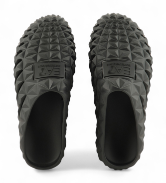EA7 Sandalias con motivo geomtrico tridimensional  negro
