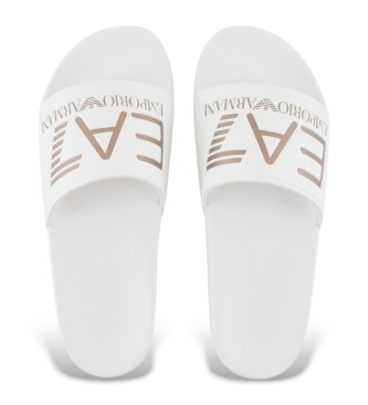 EA7 Flip-flops Maxilogo hvid, slv