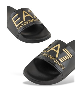 EA7 Flip-flops Maxilogo sort, guld