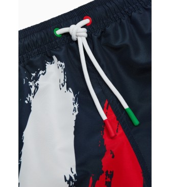EA7 Costume da bagno con bandiere delle Olimpiadi della Marina
